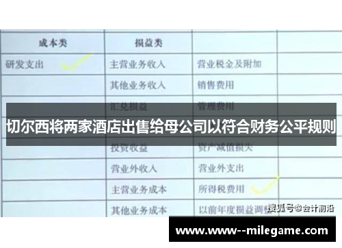 切尔西将两家酒店出售给母公司以符合财务公平规则